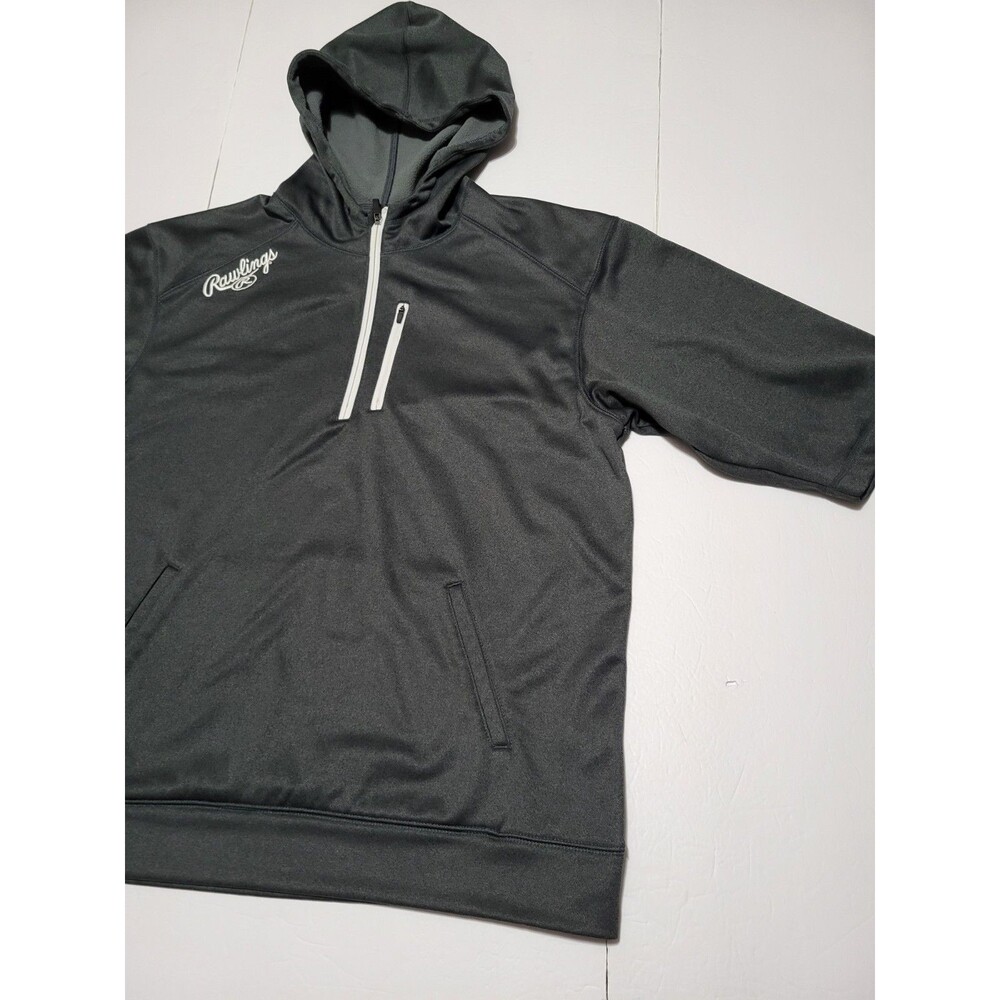 (#L8) Rawlings Baseball Pullover XL Grey 1/4 Zip RHTYO Athletic Batting Jacket